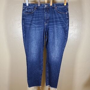 Old Navy High Rise OG Straight‎ Cropped Blue Jeans Secret Smooth Pockets Size 18